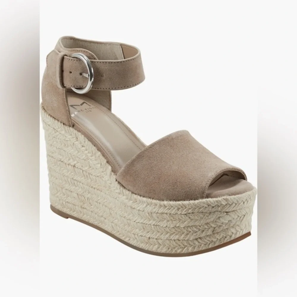 NEW…Marc Fisher Alita Platform Suede Espadrille Wedge Sandals